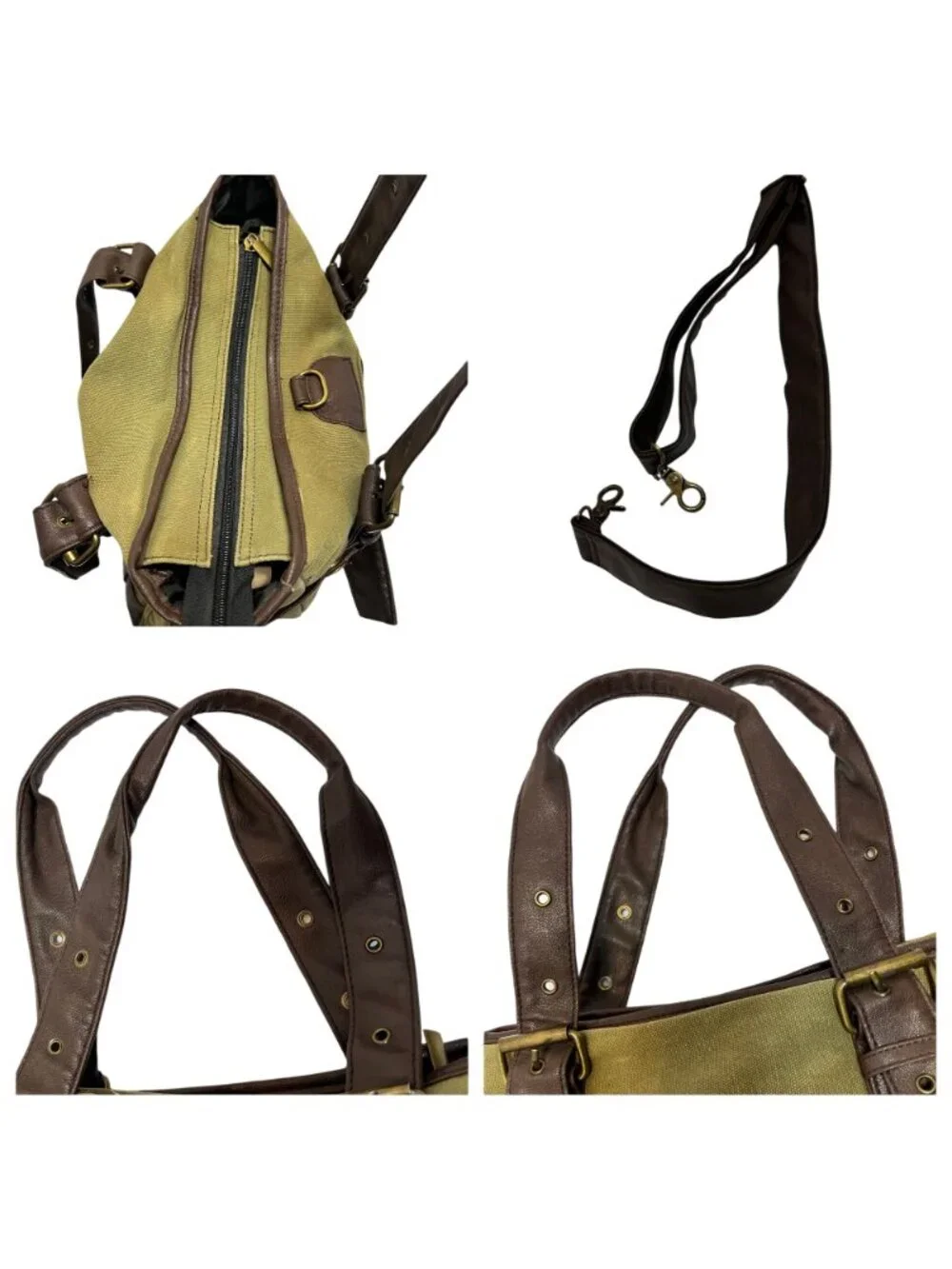 Attack On Titan Canvas Shoulder Tote Bag With Leather Straps & Anime Logo Design